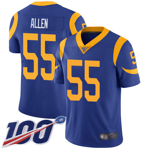 Los Angeles Rams Limited Royal Blue Men Brian Allen Alternate Jersey NFL Football #55 100th Season Vapor Untouchable